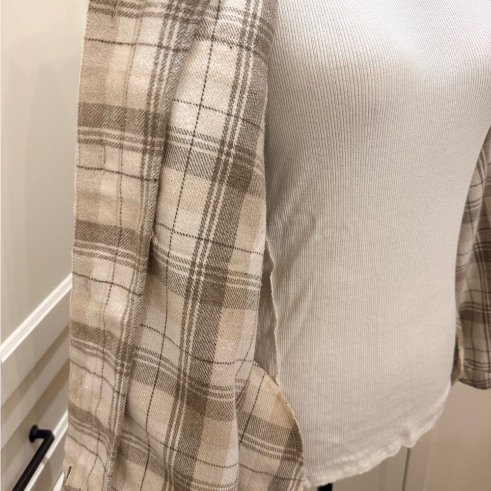 Plaid Flannel Button-Up Jacket Small - image 5